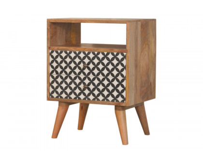 Artisan - Diamond Screen Printed Bedside with Open Slot