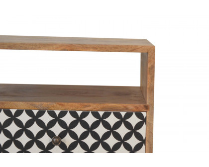 Artisan - Diamond Screen Printed Bedside with Open Slot