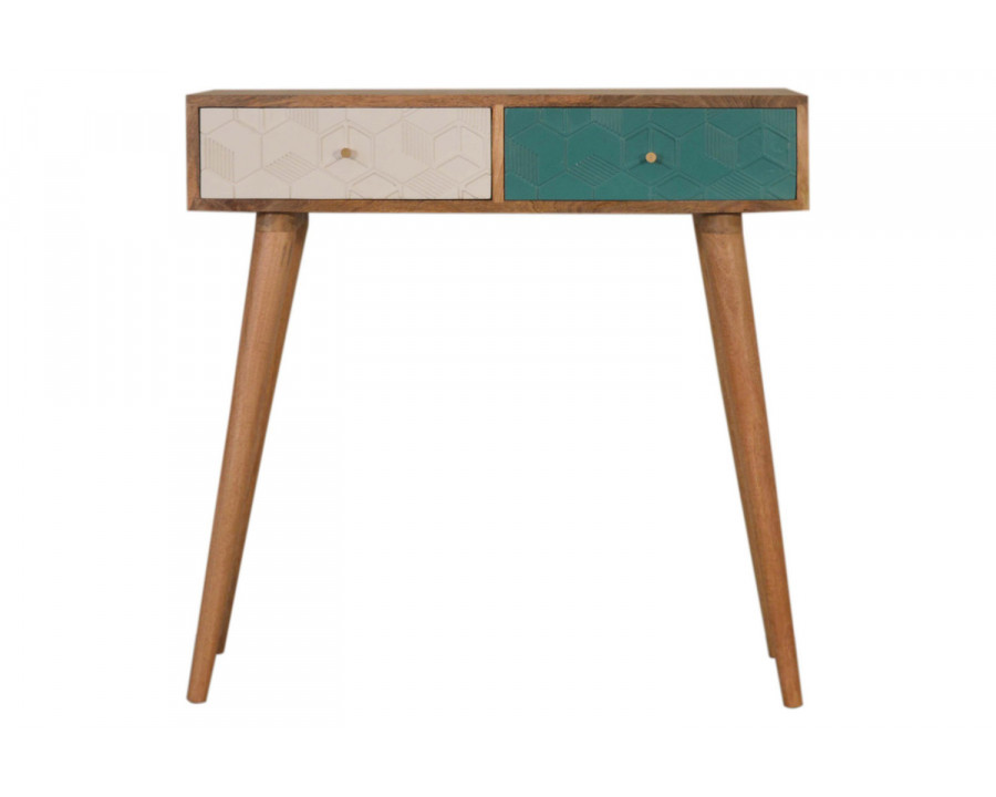 Artisan Acadia Console Table - Teal/White