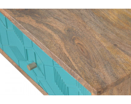 Artisan Acadia Console Table - Teal/White