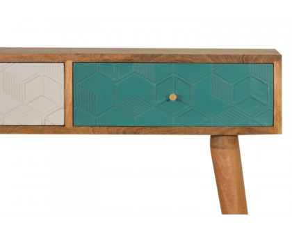 Artisan Acadia Console Table - Teal/White