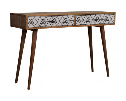 Artisan Triangle Printed Console Table - Long