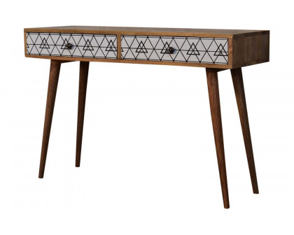 Artisan Triangle Printed Console Table - Long