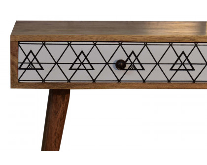 Artisan Triangle Printed Console Table - Long