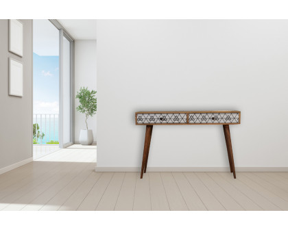 Artisan Triangle Printed Console Table - Long