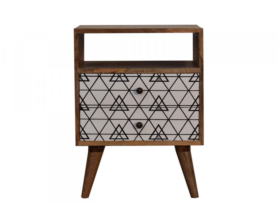 Artisan - Triangle Printed Bedside with Open Slot