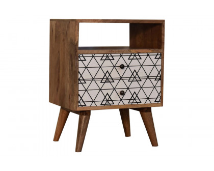 Artisan - Triangle Printed Bedside with Open Slot