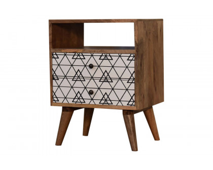 Artisan - Triangle Printed Bedside with Open Slot