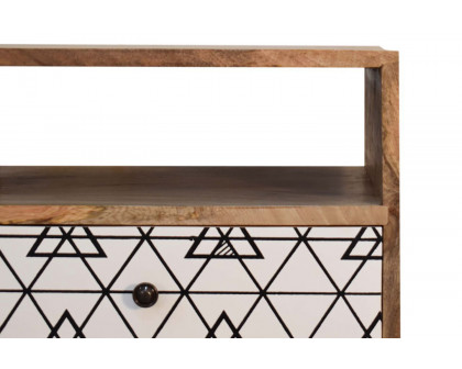 Artisan - Triangle Printed Bedside with Open Slot