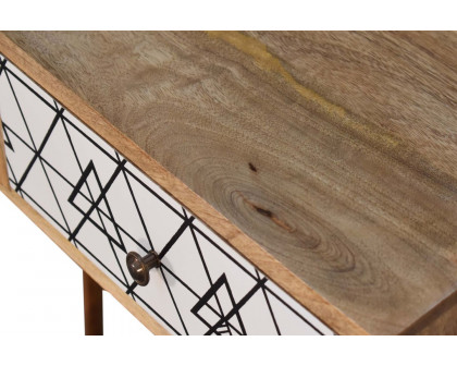 Artisan Triangle Printed Console Table - Common