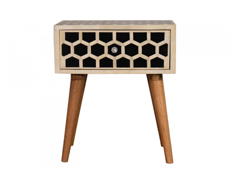 Artisan - Honeycomb Bone Inlay Bedside