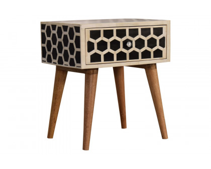 Artisan - Honeycomb Bone Inlay Bedside