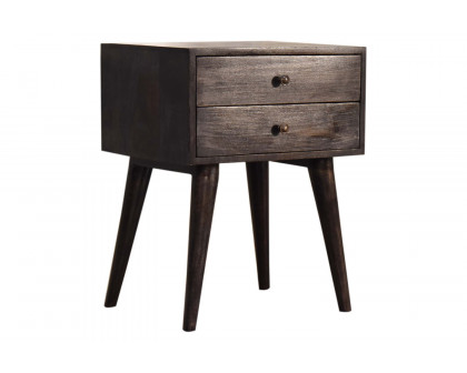 Artisan - Modern Solid Wood Bedside in Ash Black