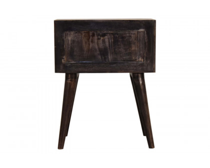 Artisan - Modern Solid Wood Bedside in Ash Black