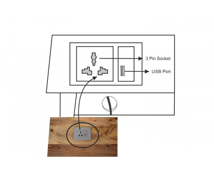 Artisan Nordic Style Writing Desk with Cable access