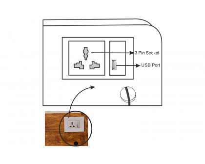 Artisan - Curved Bedside with Cable Access in Chestnut