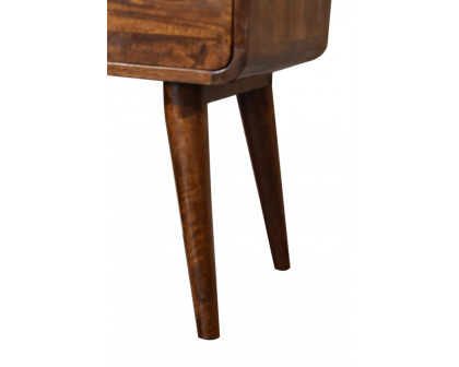 Artisan - Curved Bedside with Cable Access in Chestnut