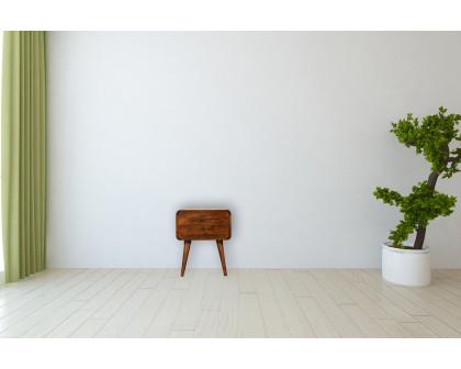 Artisan - Curved Bedside with Cable Access in Chestnut