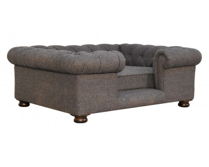 Artisan Battleship Pet Sofa Bed - Deep Button