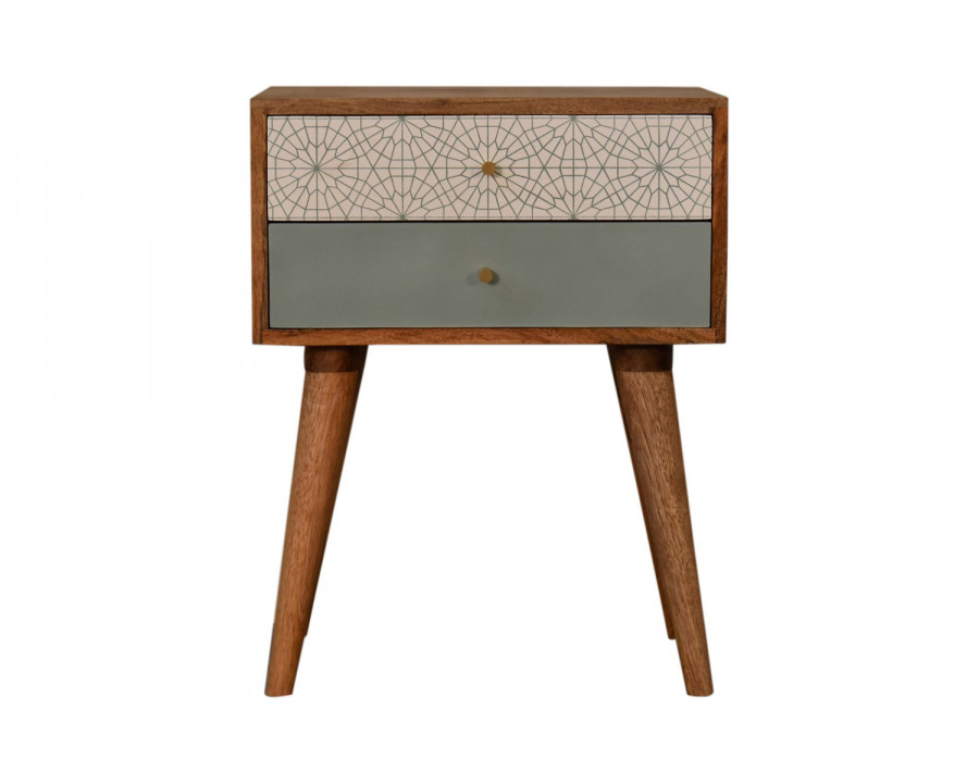 Artisan Patterned Bedside - Green