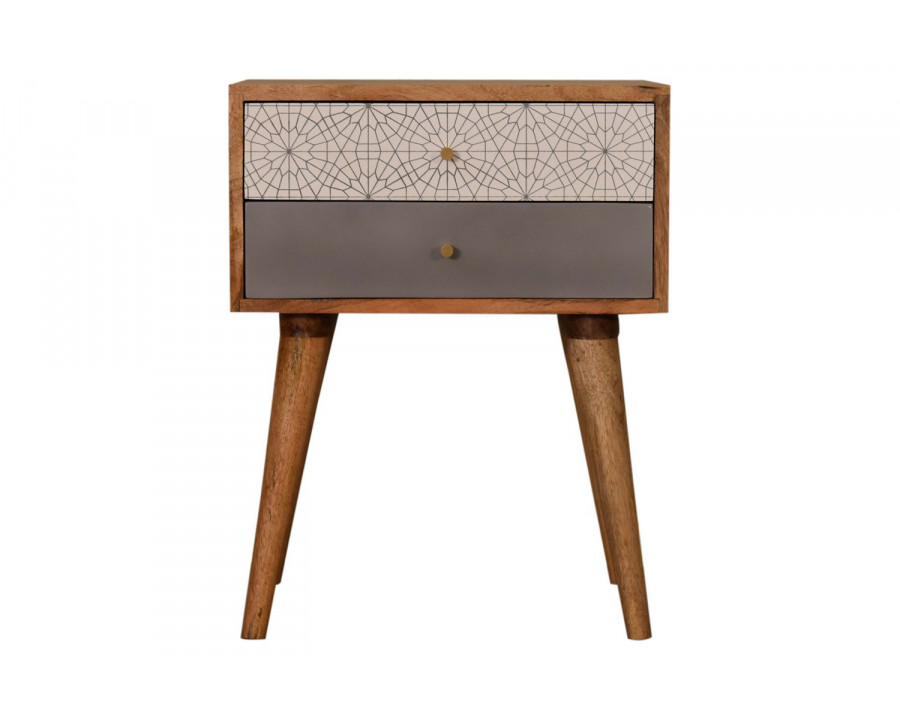 Artisan Patterned Bedside - Gray