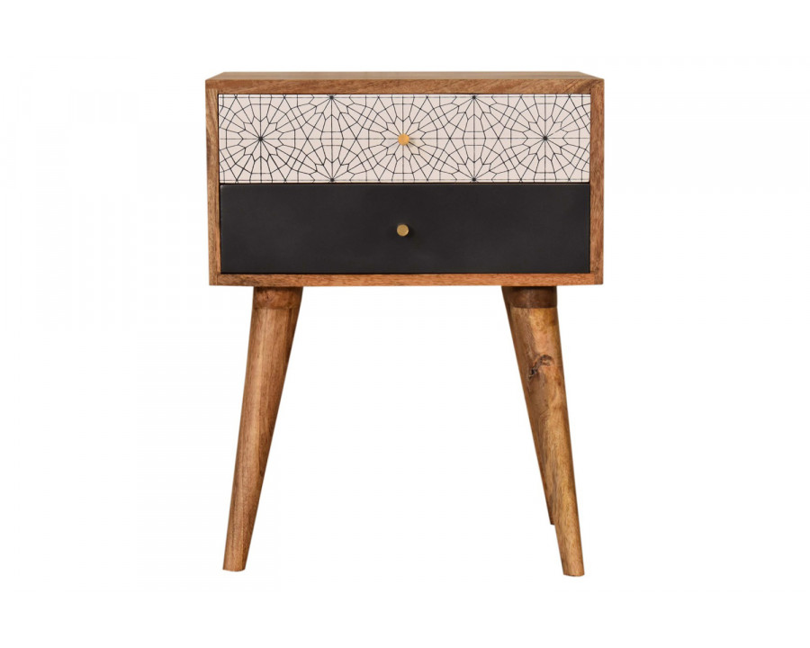 Artisan Patterned Bedside - Black