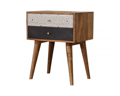 Artisan Patterned Bedside - Black