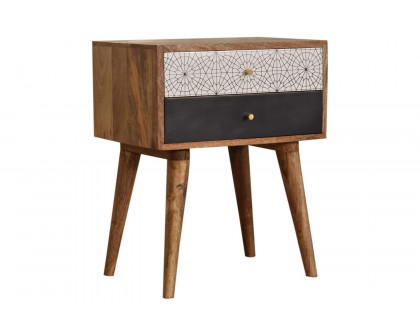 Artisan Patterned Bedside - Black