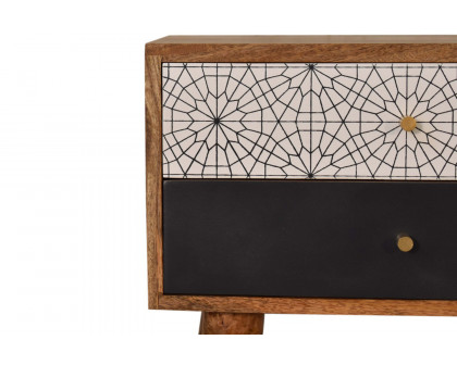 Artisan Patterned Bedside - Black