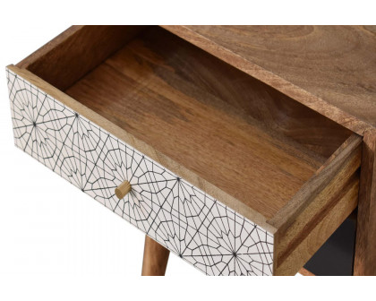 Artisan Patterned Bedside - Black