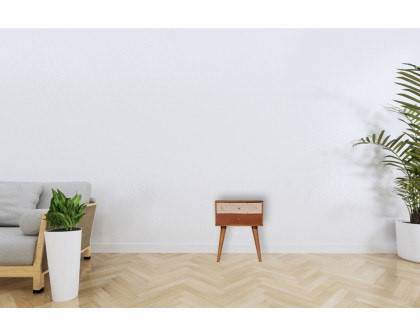 Artisan Patterned Bedside - Brick Red