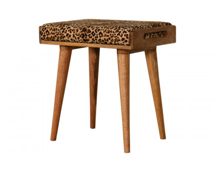 Artisan Tray Style Footstool - Velvet, Leopard