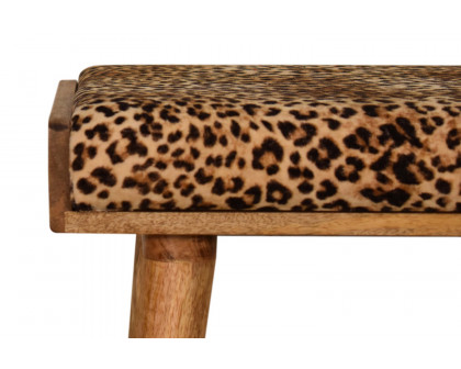 Artisan Tray Style Footstool - Velvet, Leopard