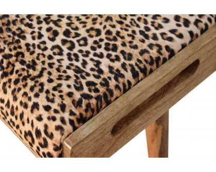 Artisan Tray Style Footstool - Velvet, Leopard