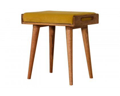 Artisan Tray Style Footstool - Velvet, Mustard