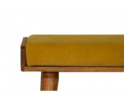 Artisan Tray Style Footstool - Velvet, Mustard