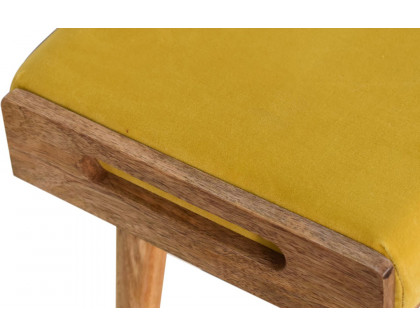 Artisan Tray Style Footstool - Velvet, Mustard