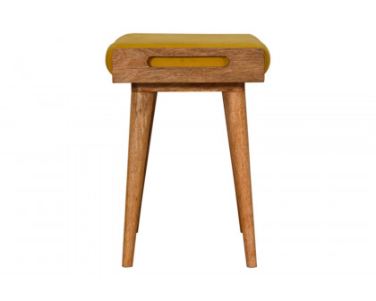 Artisan Tray Style Footstool - Velvet, Mustard