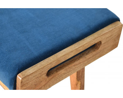 Artisan Tray Style Footstool - Velvet, Teal