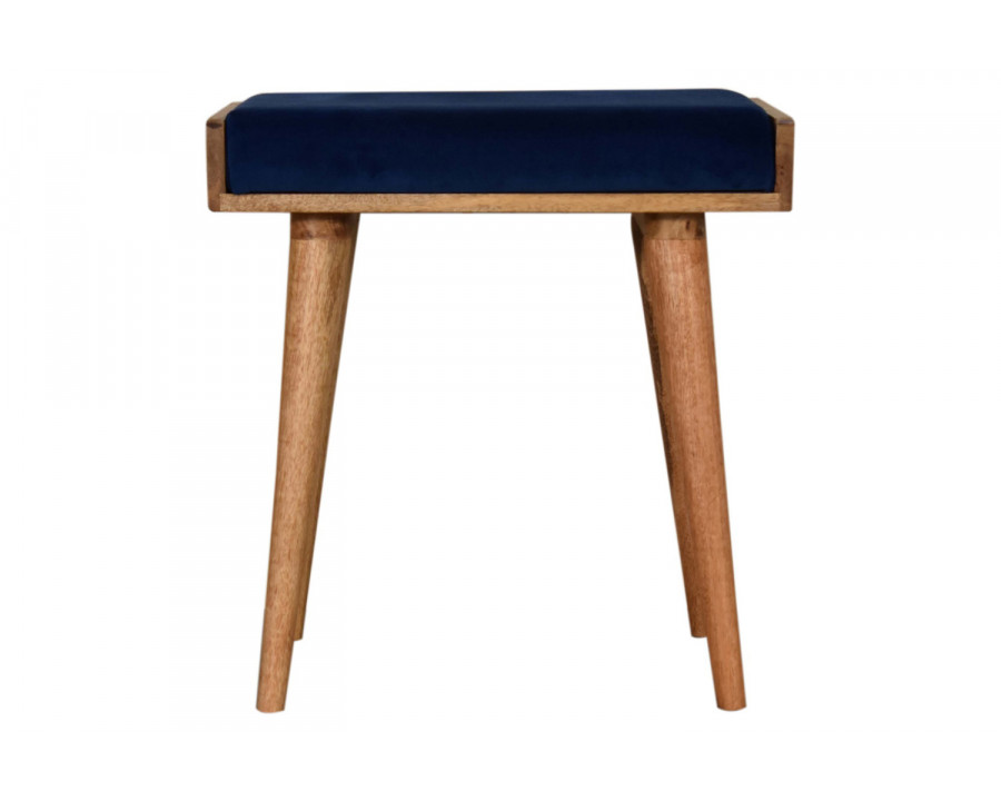 Artisan Tray Style Footstool - Velvet, Royal Blue