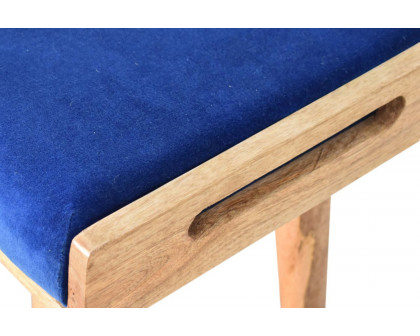 Artisan Tray Style Footstool - Velvet, Royal Blue