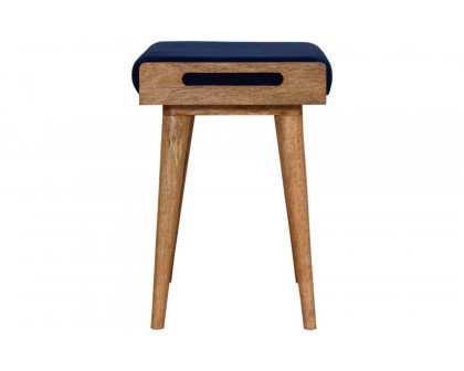 Artisan Tray Style Footstool - Velvet, Royal Blue