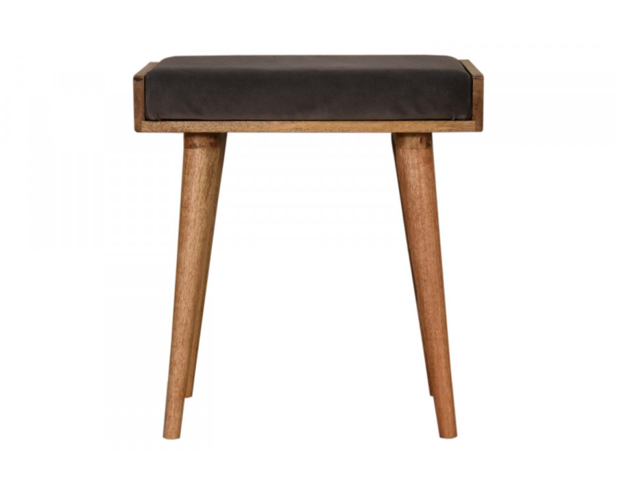 Artisan Tray Style Footstool - Velvet, Gray