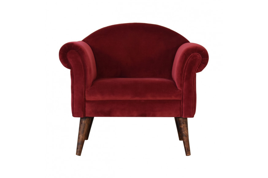 Artisan™ Nordic Style Armchair - Wine, Velvet