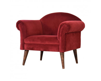 Artisan™ Nordic Style Armchair - Wine, Velvet