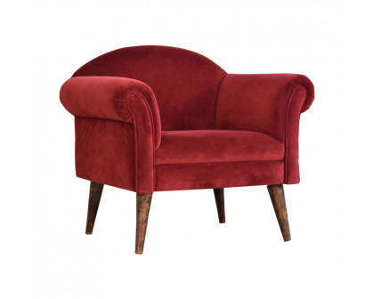 Artisan™ Nordic Style Armchair - Wine, Velvet