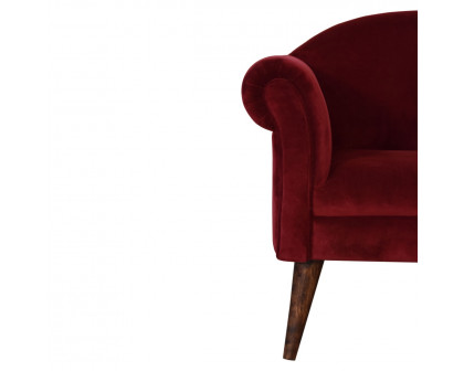 Artisan™ Nordic Style Armchair - Wine, Velvet