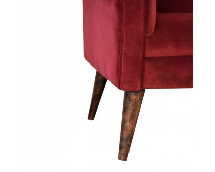 Artisan™ Nordic Style Armchair - Wine, Velvet