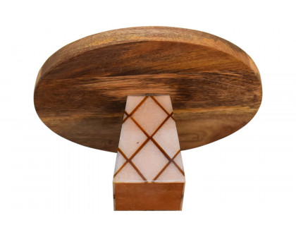 Artisan Cross Base Resin Cake Stand - Oak-ish