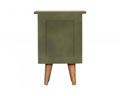 Artisan Hand Painted Bedside - Olive